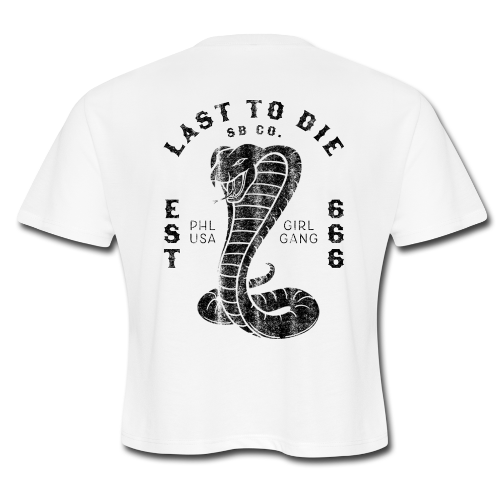 LAST TO DIE CROP TEE - white