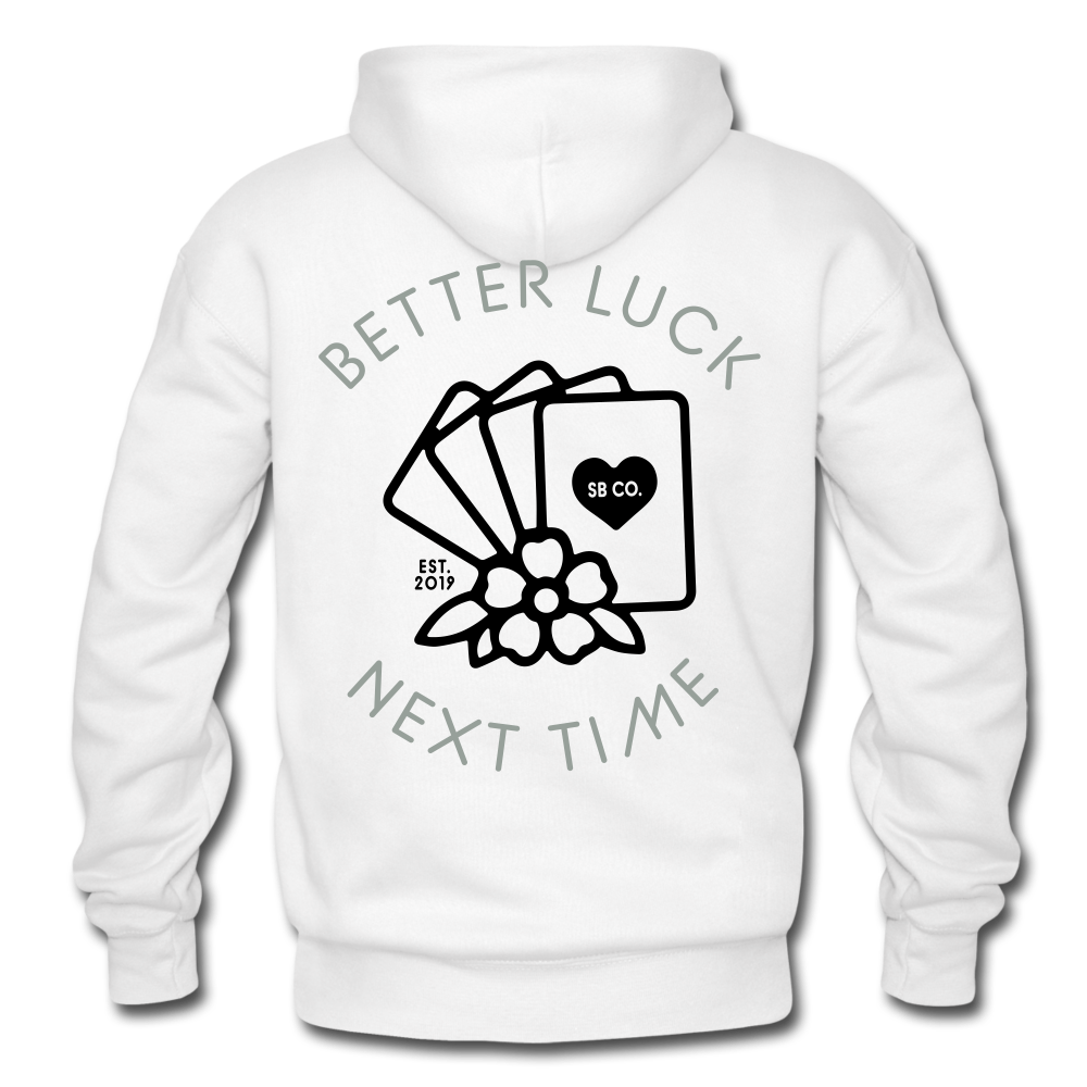 BETTER LUCK WHITE HOODIE - white